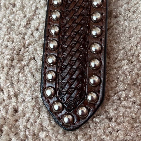 3-D Leather Unisex Beaded Studded Belt - Picture 6 of 8